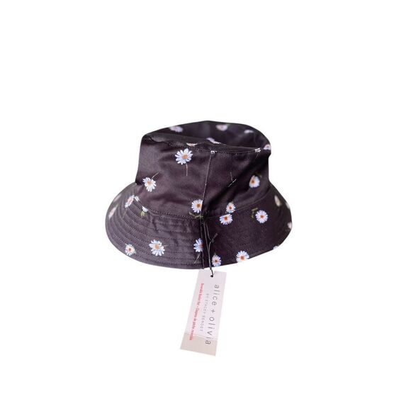 NWT Alex + Olivia Daisy Print Reversible Bucket Hat Black / White One Size - Picture 5 of 10